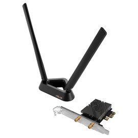 ASUS PCE-BE92BT WiFi 7 PCI-E Adapter (2 External Antennas and Magnetized Base, Supports 6GHz Band, 320MHz, Bluetooth 5.4, WPA3 Network Security)