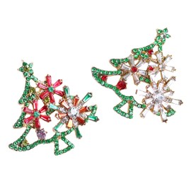 AUGTIGER Broche para mujer, Broches para ropa, Joyería de diamantes de imitación con diseño de flores doradas, Diamante de imitación Cristal, Circonita cúbica