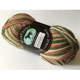 Dark Horse Yarns Rhapsody #153 Faded Rose, Pine Green, Cream 100% Merino Wool Yarn 100g