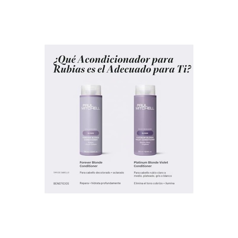 Paul Mitchell Platinum Blonde Acondicionador Violeta, Elimina Tonos Cobrizos y