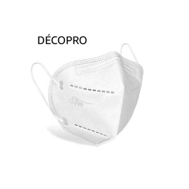 Disposable Face Masks, Pack of 100, Mouth and Nose Safety Protection, 5-Layer Filter Barrier/Manufactured for and Sold Exclusively by DecoPro