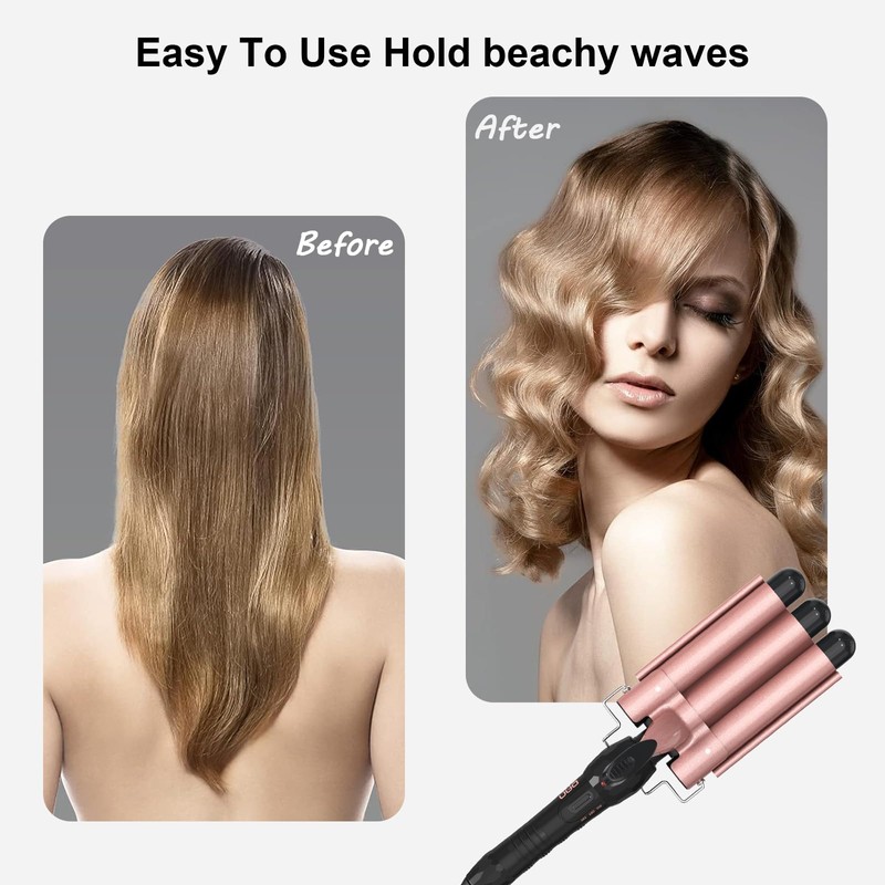 DAN Technology 3 Barrel Curling Iron Hair Crimper for Women,