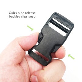 Pack of 10 Quick Release Fasteners with Tri-Glide Slides, Plastic Adjustable Buckles Clips for DIY Crafts Backpack Strapping Bag Webbing Luggage Attachment Strap Dog Collars (Black)