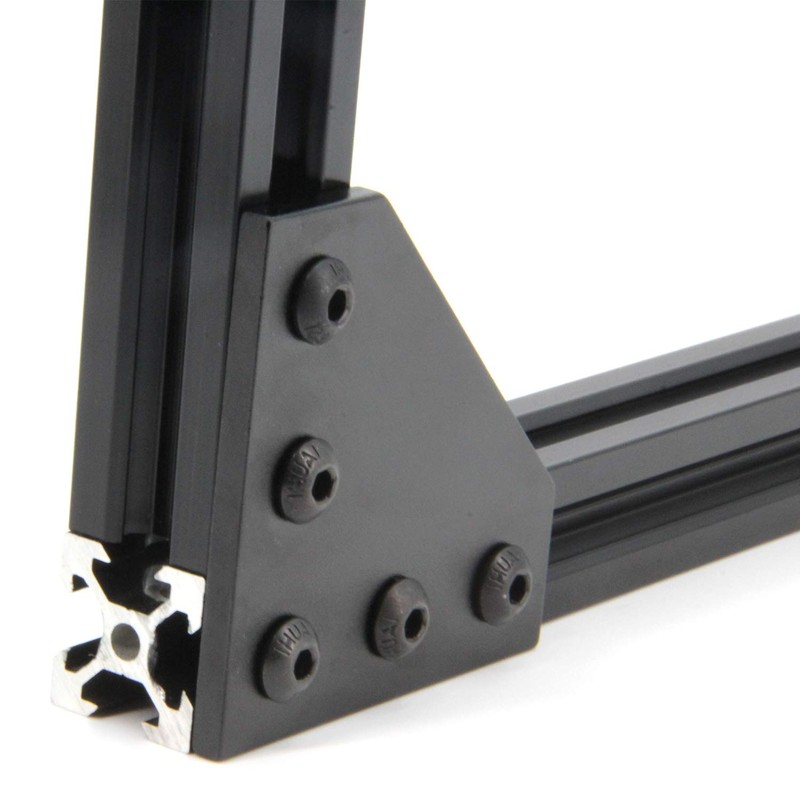 Zeberoxyz 4 Pieces Black L-Shaped Corner Angle Plate with 20