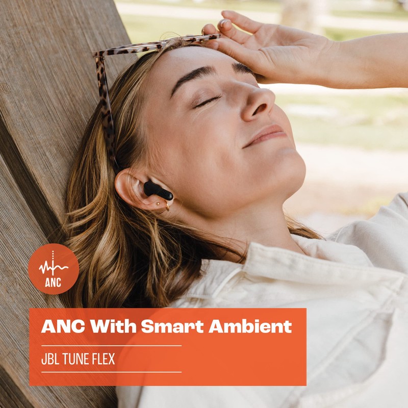 JBL Tune Flex - True Wireless Noise Cancelling Earbuds (Blue),