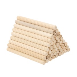 PATIKIL 5/16" x 4"(8 x 100mm) Wood Dowel Pins, 120 Pack Fluted Wooden Dowel Pin Straight Groove Rods for Furniture Door Art Crafts Projects
