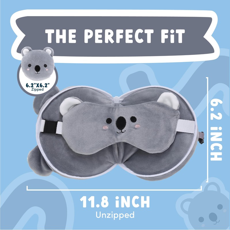 ecoZen Lifestyle Neck Pillow with Eye Mask (Koala)