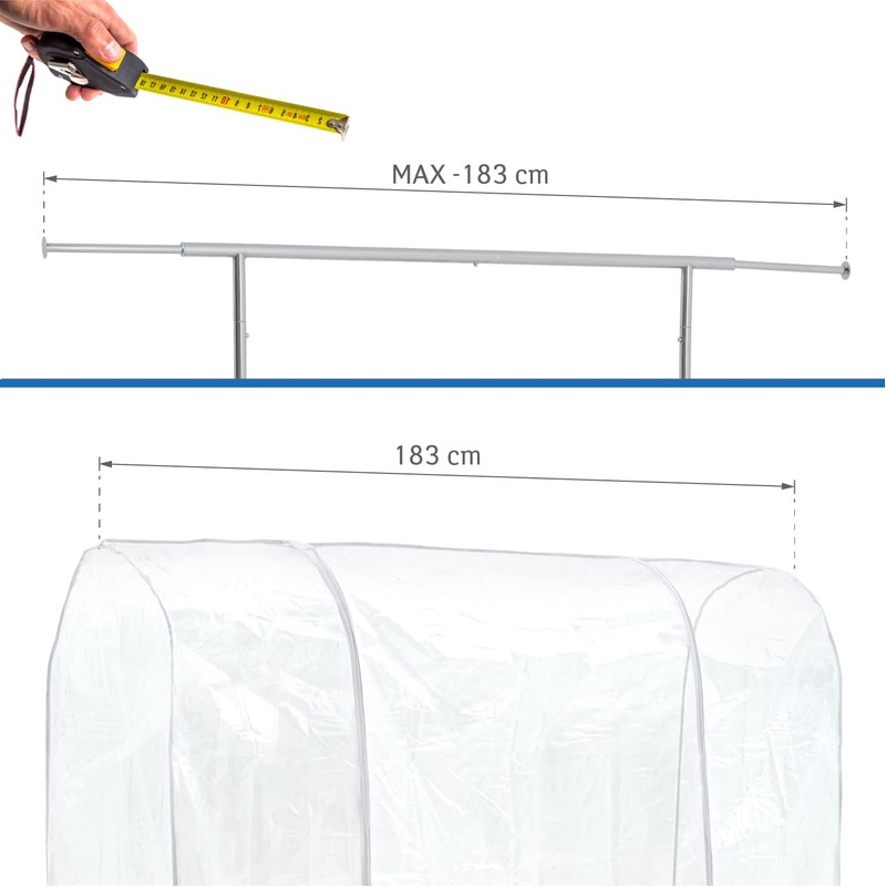 Tatkraft Big Dustproof Protective Cover for Clothes Rail, Easy to