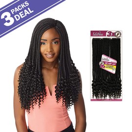 Sensationnel Crochet braids Lulutress 3X Pre-Looped Goddess Box Braid 18" (3-PACK, SM1B/BG)