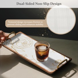 FINNEZ Drawer and Shelf Liner for Kitchen Cabinet Non Adhesive Non Slip 12in x 10FT, Heavy Duty Gripper Cabinet Liners, Waterproof No Residue Easy Cut with Measuring Tape & Cutter Tool (Golden Flower)