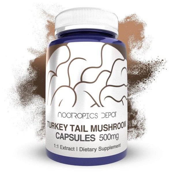 Nootropics Depot Turkey Tail Mushroom Capsules | 500mg | 60