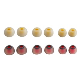 Xvive T9 Earphone Tips, Silicon Buds，6pairs，S/M/L (Yellow/Red)