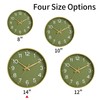 Roymnie Wall Clock 14 Inch Silent Green Wall Clocks Battery
