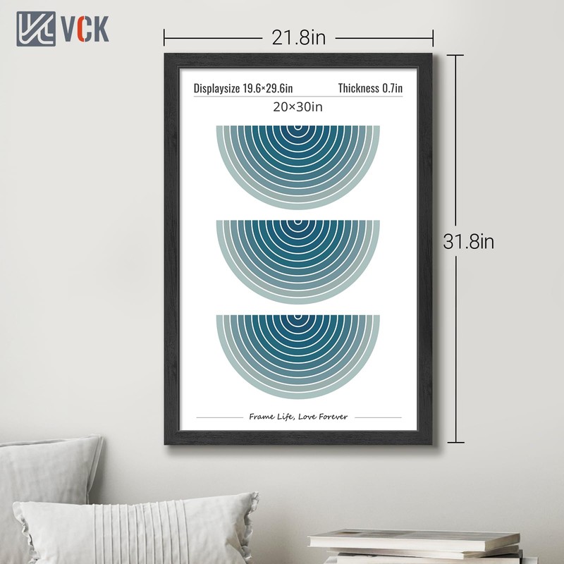 VCK 20x30 Black Poster Frame 3 Pack, Picture Frame with