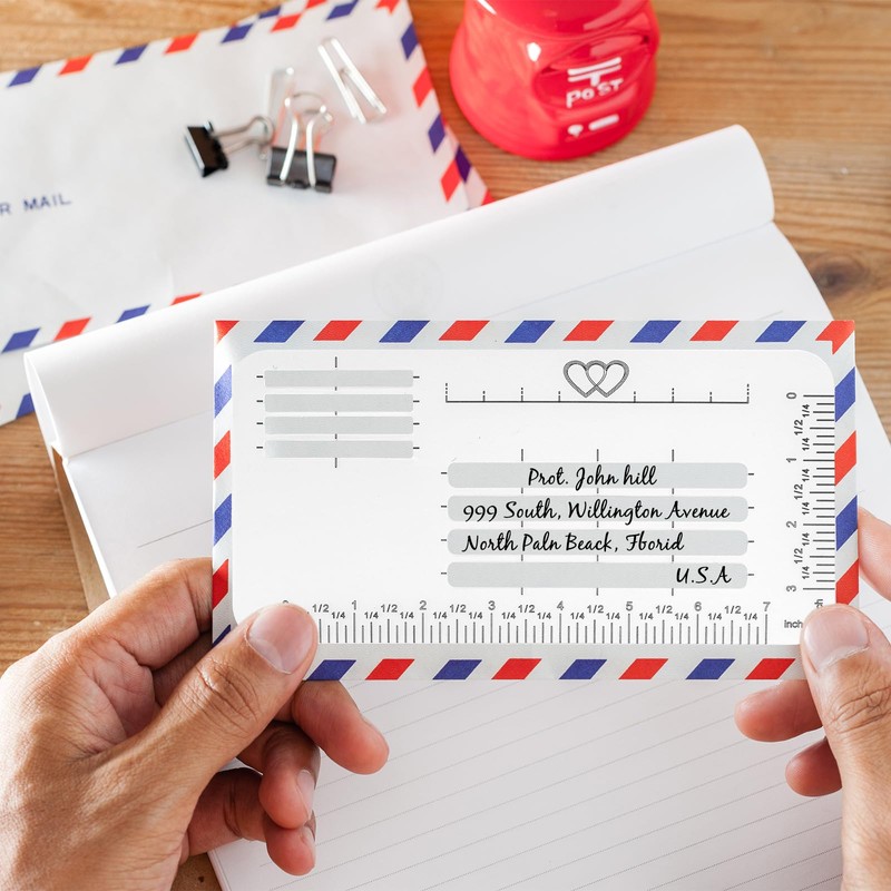 4pcs Envelope Addressing Guide Stencil, Envelope Address Stencil Templates Ruler