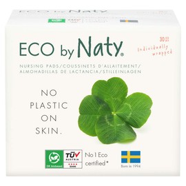 Eco by Naty Nursing Pads – Nipple Pads for Breastfeeding Mothers, Perfect for Pregnancy and Postpartum, Compostable and Plant-Based Materials (30 Count)
