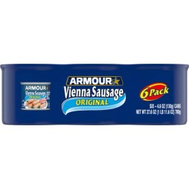 Armour Star Vienna Sausage, Original Flavor, Canned Sausage, 4.6 oz (Pack of 6)