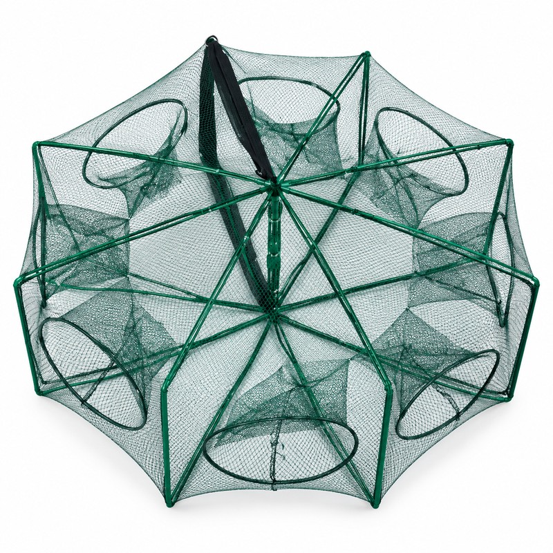 65cm 8-Hole Foldable Fishing Net for Shrimp, Crayfish & Small