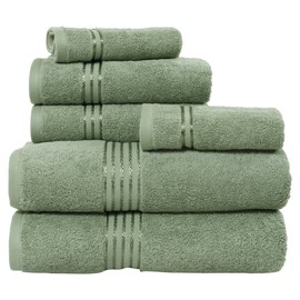 Bedford Home 100% Cotton Hotel 6 Piece Towel Set - Green