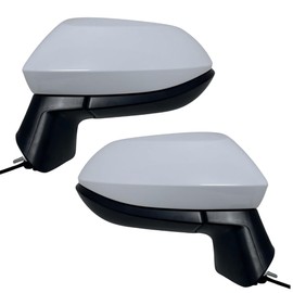 Spieg Side Mirror Replacement Set for 2020-2024 Toyota Corolla | Pair Side View Mirror Assembly Power Adjustment Non-Heated Glass Manual Folding | Painted Super White 3 Pins TO1320391 TO1321391
