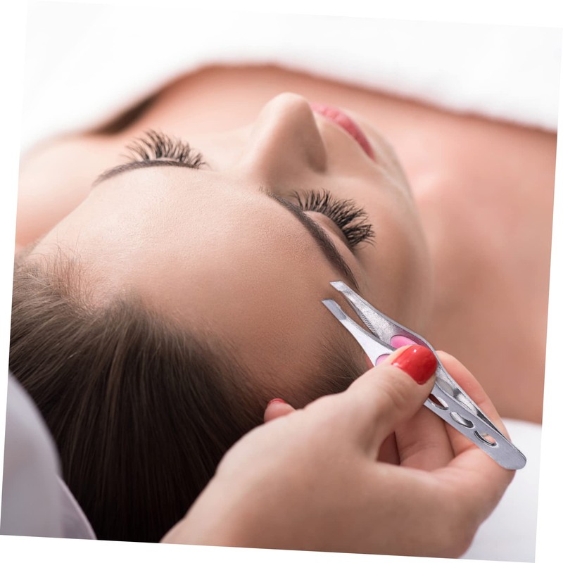 IWOWHERO 4pcs Eyebrow Clamps Creative Eyebrow Tweezers for Precise Hair