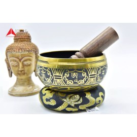 SNS Craft 4" Tibetan Meditation Yoga Singing Bowl Set with Mallet, Cushion made in Nepal