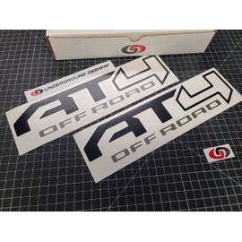 AT4 Off Road Decals (2-Pack) Bedside Fender 4x4 Stickers Fits 2019-2024 GMC Sierra 1500 2500 3500 (Gloss Black & Charcoal)