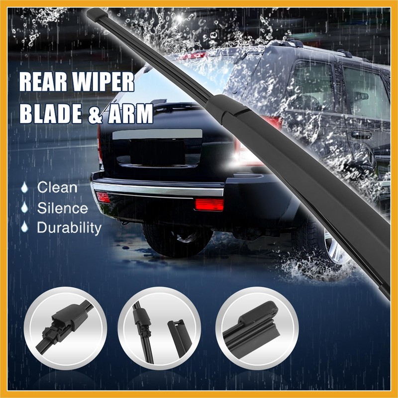 Partuto Rear Windshield Wiper Blade Arm Set 335mm 13 Inch