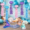 BEAUTIFABLE 12 Pcs Jelly Fish Paper Lanterns Set, Garlands Circle