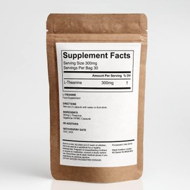 L-Theanine Capsules (30) Stress Relief - No Additives - Superior Strength 300mg