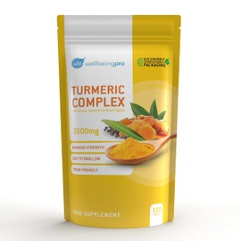 WBP Turmeric Complex 3500mg Maximum Strength (Up to 4 Months Supply) – with 95% Curcumin, Ginger, Boswellia Serrata & Black Pepper – Eco & Letterbox-Friendly Compostable Packaging – 120 Tablets