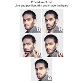 Beard Shaping Tool Template for Shaving, Shaper Suitable for Trimming Beards Tools for Shaved Shaver, Beard Mustache Combs (Black)