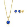Philip Jones Gold Plated September (Sapphire) Birthstone Necklace & Earrings