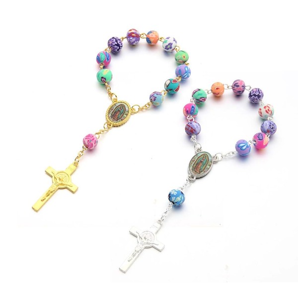 VYIBPDY Pack of 2 Cross for Car, Rosary Car, Catholic