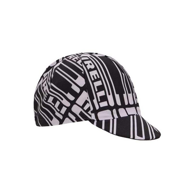 Santini RE460COTPIREL Pirelli Sports Club Cotton Cycling Cap, Black White