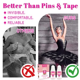 2 Pack Body Adhesive Roll On for Clothing & Skin,Strong Hold, Sweat Resistant, Easy Wash Off Body Glue for Clothes, Socks, Wigs, Costumes, Leotards, Bras – No Residue, Gentle Formula