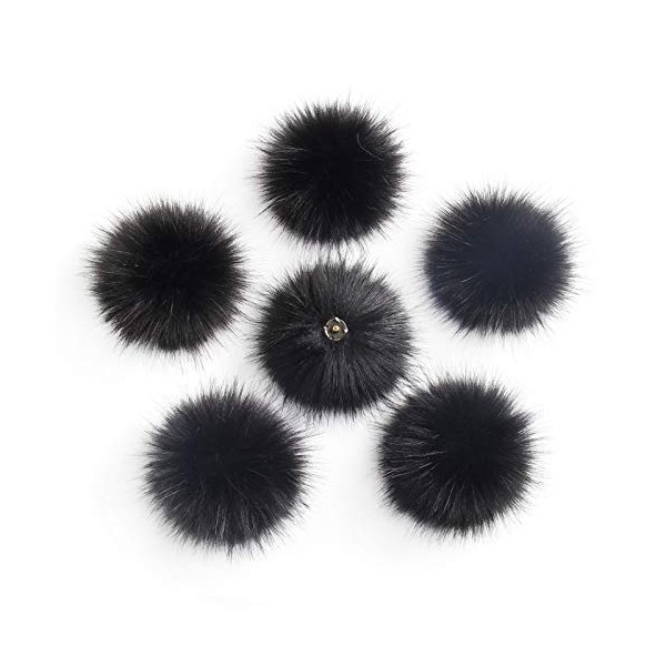 Pack of 6 Detachable Faux Fox Fur Pom Poms for
