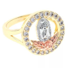 neXxtten Gold Tone Gold Plated Ring With Clear Rhinestone - RG1004-8