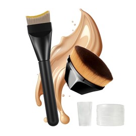 Kit Brochas Hexagonales Media Luna Base Maquillaje Corrector Crema Líquida Polvos Cerdas Sintéticas Veganas Suaves Densas Juego Piezas