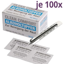 100 x Disposable Lancets 100 x Alcohol Swabs, Lancet, Sterile Kosmetex Blood Lancet for Milia