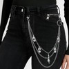OOTSR Three-layer trouser chain, jeans chains, punk skull trouser chain,
