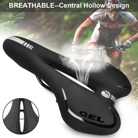 Bicycle Saddle Men Women Comfortable MTB Cube Saddle Bicycle Seat with Reflector, Saddle Cover and Rain Cover Hollow Ergonomic Gel Saddle for BMX/Road Bike/Mountain Bike/EMTB/Dirt Bike/Home Trainer