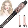 Nimmu Lockenstab Set mit Thermobürste Keramik Lockenstäbe Beheizte Rundbürste Für