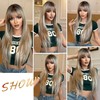 7JHH WIGS 34IN Surper Long Straight Brown Blonde Highlight Layered