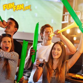 FUN FAN LINE - 50 pairs Bam Bam Thunder Sticks. Noisemakers for sporting events. Colourful boom clappers for cheerleading. Noise sticks for stadium or parties. 100 units (Green)