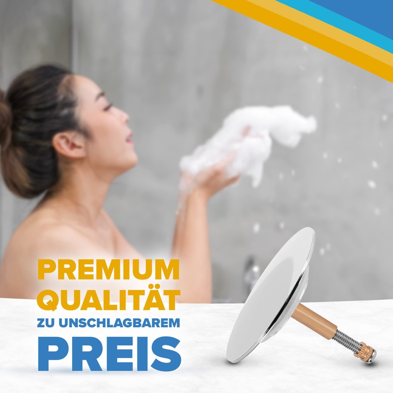 ABFLUSSHELD Bath Plug 72 mm - Bath Plug with Adjustable