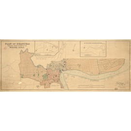 10" x 24" 1904 Map Plan Shanghai