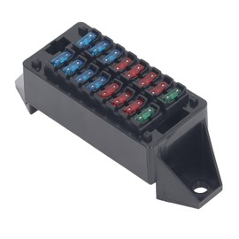 Caja de Fusibles Automotriz de 16 Vías, Juego de Terminales de 16 Uds para Mini, Terminales de Engarzado para Soporte, Kit de 32 Cables, Portafusibles de Cuchilla