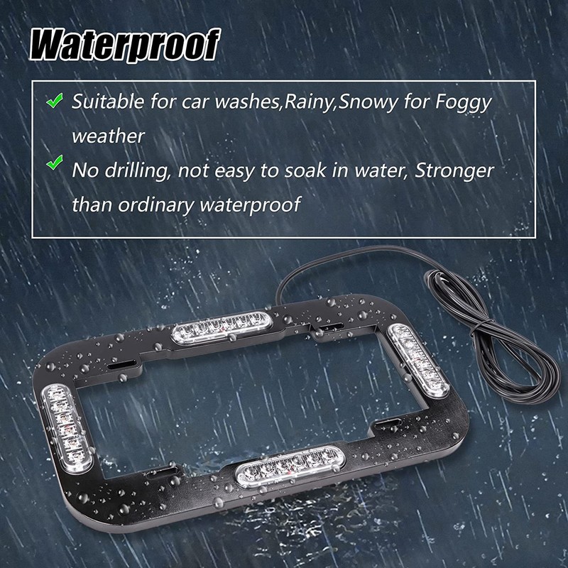 ROUTEKING 13.5" 24 LED License Plate Strobe Lights Waterproof License