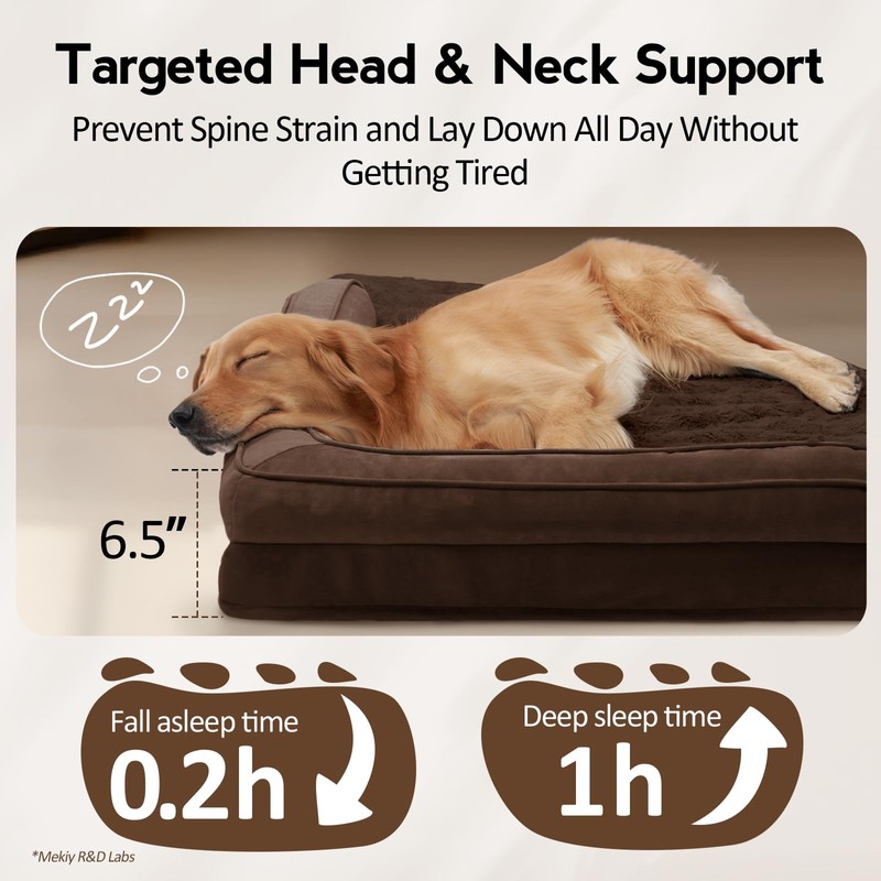MEKIY Large Dog Bed - XL Orthopedic Egg-Crate Memory Foam